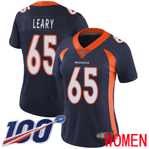 Women Denver Broncos 65 Ronald Leary Navy Blue Alternate Vapor Untouchable Limited Player 100th Season Football NFL Jersey